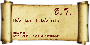 Bátor Titánia névjegykártya
